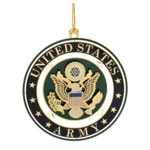 🎄🆕 Chem Art US Army Seal Gold Tone Christmas Tree Ornament